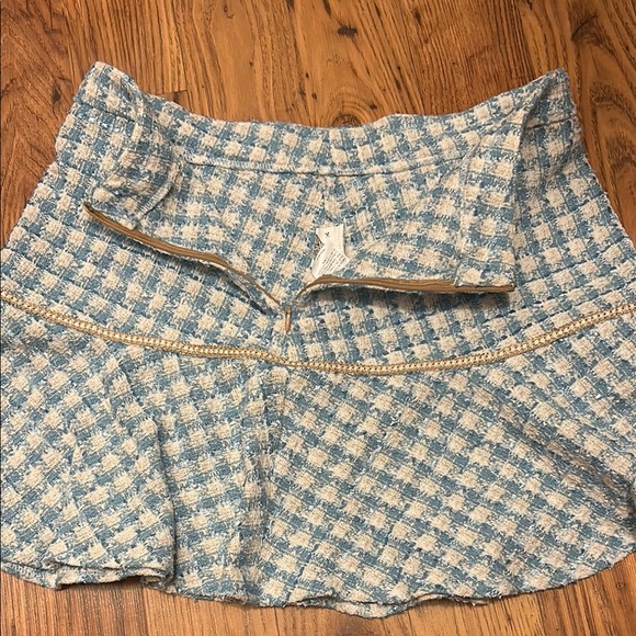 Blue and Cream Tweed Skirt - Picture 4 of 8